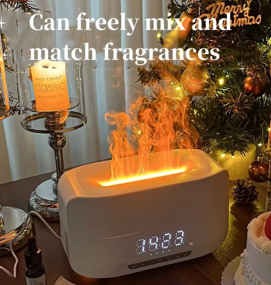 مكبر صوت بلوتوث مع ساعة منبه ومرطب