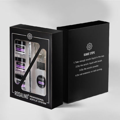 مجموعة نظام مسحوق الأظافر الأكريليكي، مجموعة أدوات فن الأظافر الاحترافية تحتوي على كوب زجاجي، سائل أكريليك، مانيكير، نحت